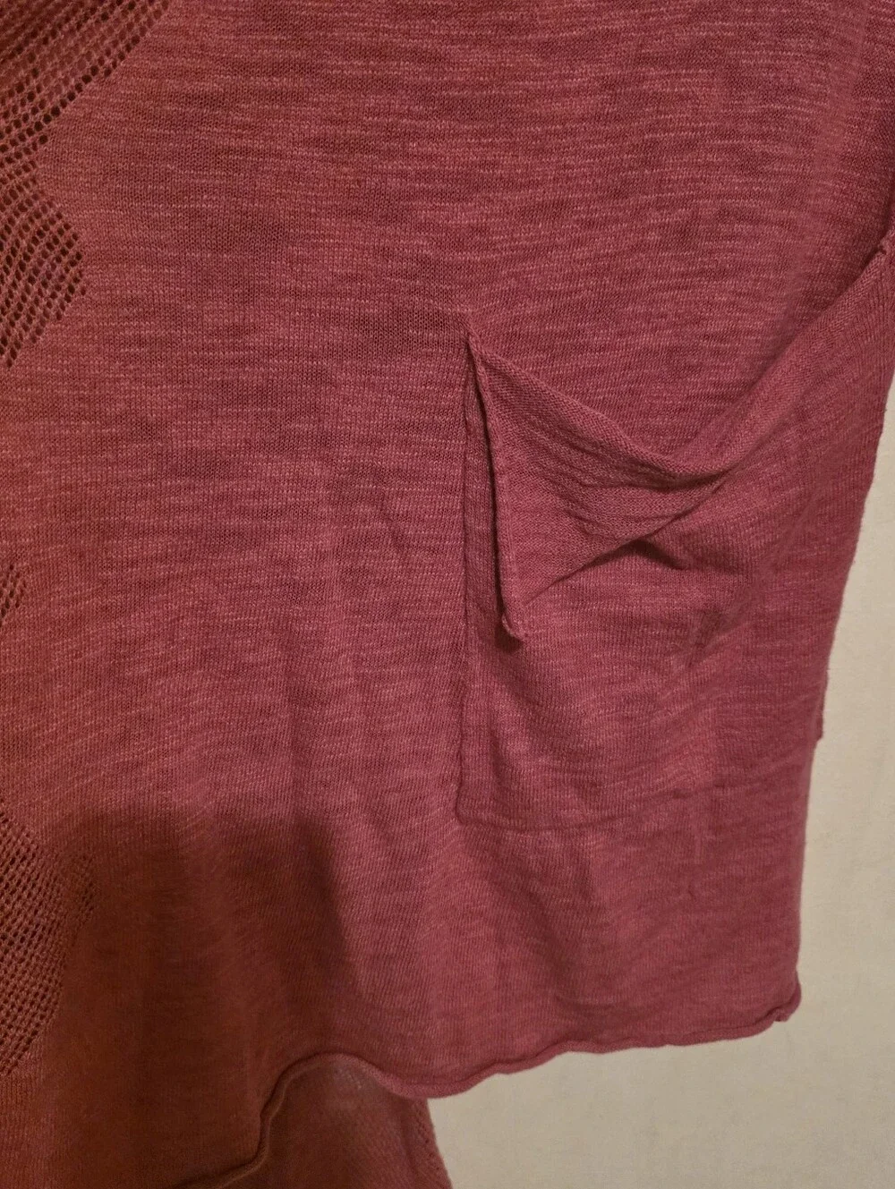Moth Women’s Pink Open-Front Knit Cardigan Sweater with Draped Pockets Size XL
